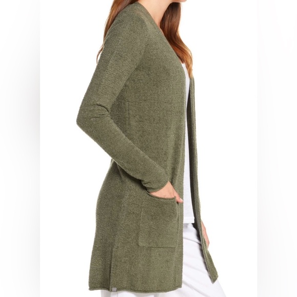 Barefoot Dreams -CozyChic Ultra Lite Ribbed Cardi Sweater Duster - Olive Green